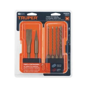 Juego De 6 Brocas Y Cinceles Sds Plus En Estuche 103033