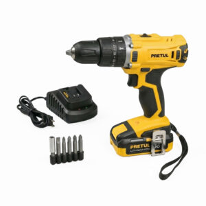 Taladro Rotomartillo Inalámbrico, Pretul 26117, Color Amarillo