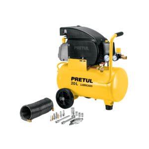 Kit Compresor lub, 20L, manguera y accesorios, 127V, PRETUL 27106