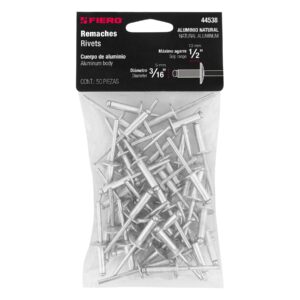 Bolsa Con 50 Remaches 3/16  X 1/2  De Aluminio, 44538