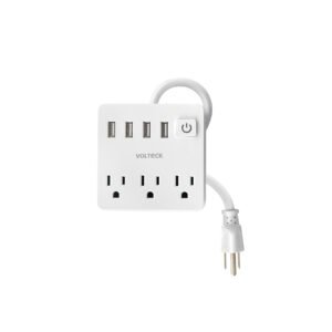 Multicontacto 16 AWG doméstico 3 entradas 4 ptos USB, blanco, 49322