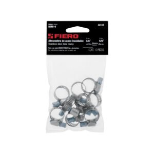 Bolsa con 10 abrazaderas mini sin fin #4, 3/8 - 5/8", FIERO, 44230
