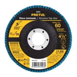 Disco 4-1/2' laminado grano 60 centro 7/8', Pretul, 22351
