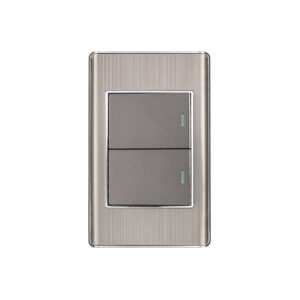 Placa armada acero inox 2 interruptores 1.5 módulos, Lisboa 47840