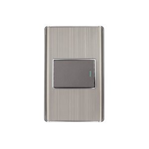 Placa armada acero inox 1 interruptor 1.5 módulos, Lisboa 47838