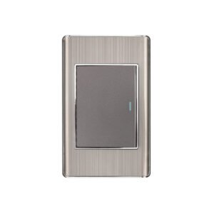 Placa armada acero inox 1 interruptor 3 módulos, Lisboa 47842